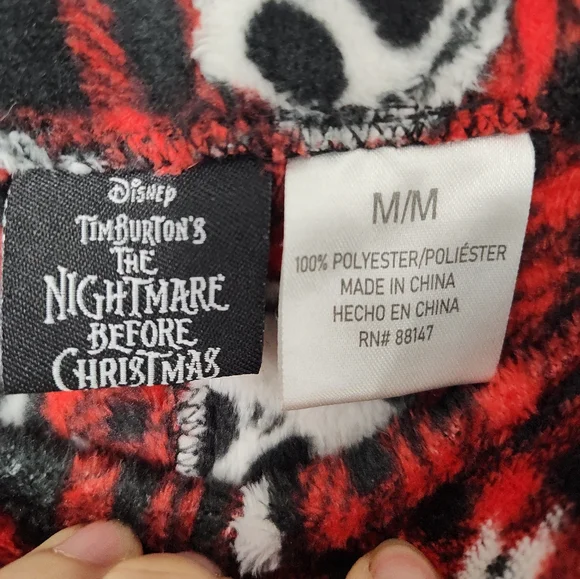 Disney Red and Black Plaid Jack Skellington Pajama Bottoms Womens Medium - Picture 3 of 4